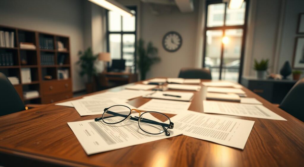 revisão de documentos empresariais