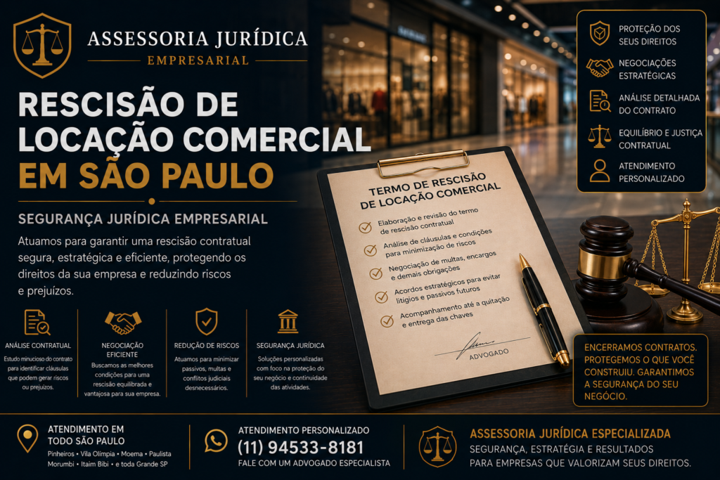 Rescisão de Locação Comercial em SP | Segurança Jurídica Empresarial 6 Rescisão de Locação Comercial em São Paulo