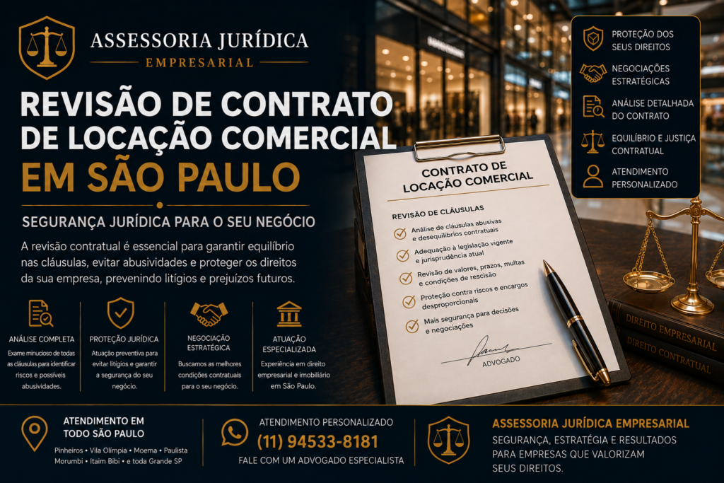 Revisão de Contrato de Locação Comercial em São Paulo | Segurança Jurídica Empresarial 5 Revisão de Contrato de Locação Comercial em São Paulo