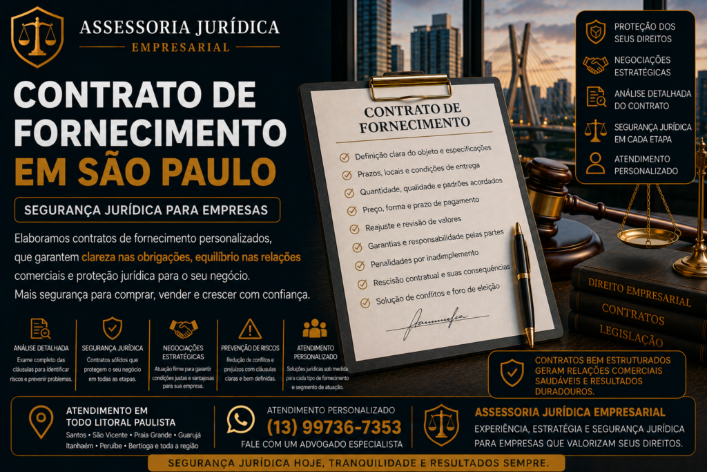 Contrato de Fornecimento em São Paulo | Segurança Jurídica para Empresas 10 Contrato de Fornecimento em São Paulo