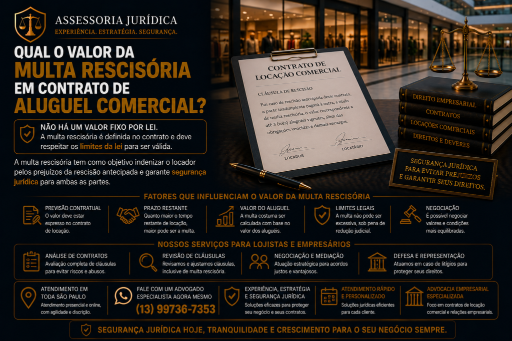 Qual o Valor da Multa Rescisória em Contrato de Aluguel Comercial? 8 qual o valor da multa rescisória em contrato de aluguel comercial