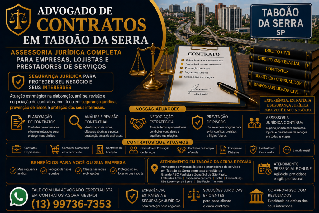 Advogado de Contratos em Taboão da Serra